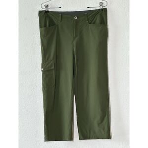 Patagonia Women Sz 8 Green Nylon Cargo Capri Hiking Outdoor Trail Travel 32x21.5